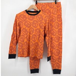 Carters Adult Unisex Jack-O-Lantern Pumpkin Snug Fit Family Pajama‎ Set Large